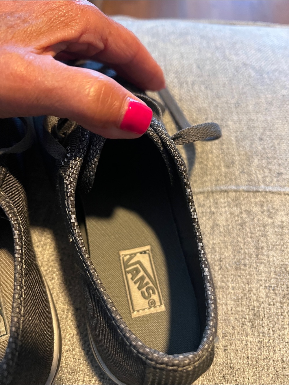 VANS Low-Top Canvas Sneakers in Dark Gray - Picture 5 of 5